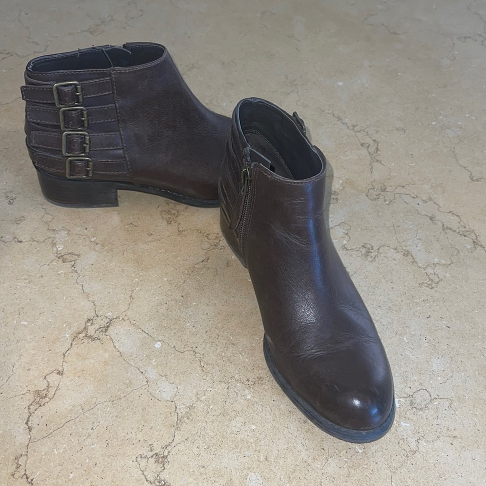 Franco Sarto brown leather booties